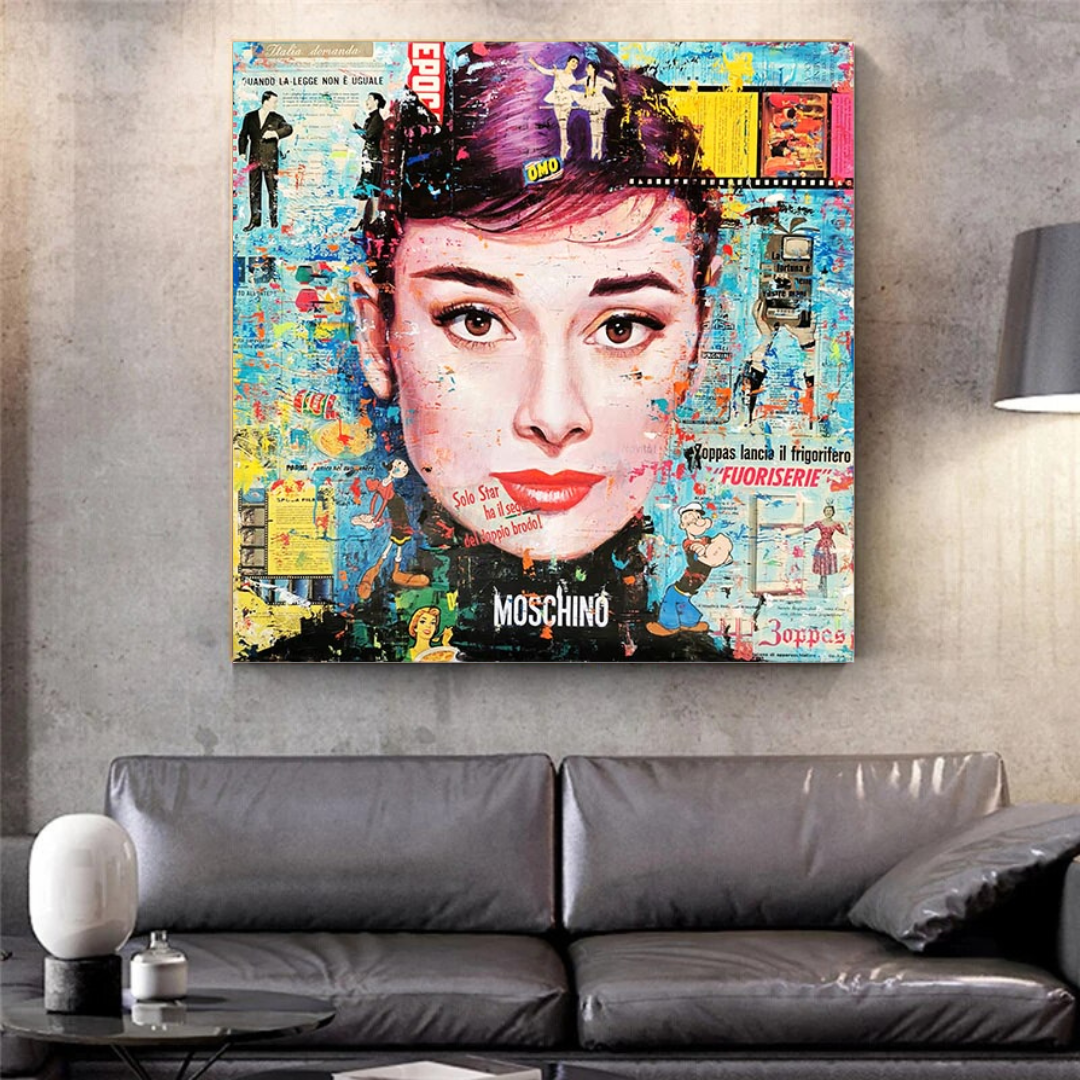 Audrey Hepburn Classic Canvas Art - Exquisite Reproduction-ChandeliersDecor.com