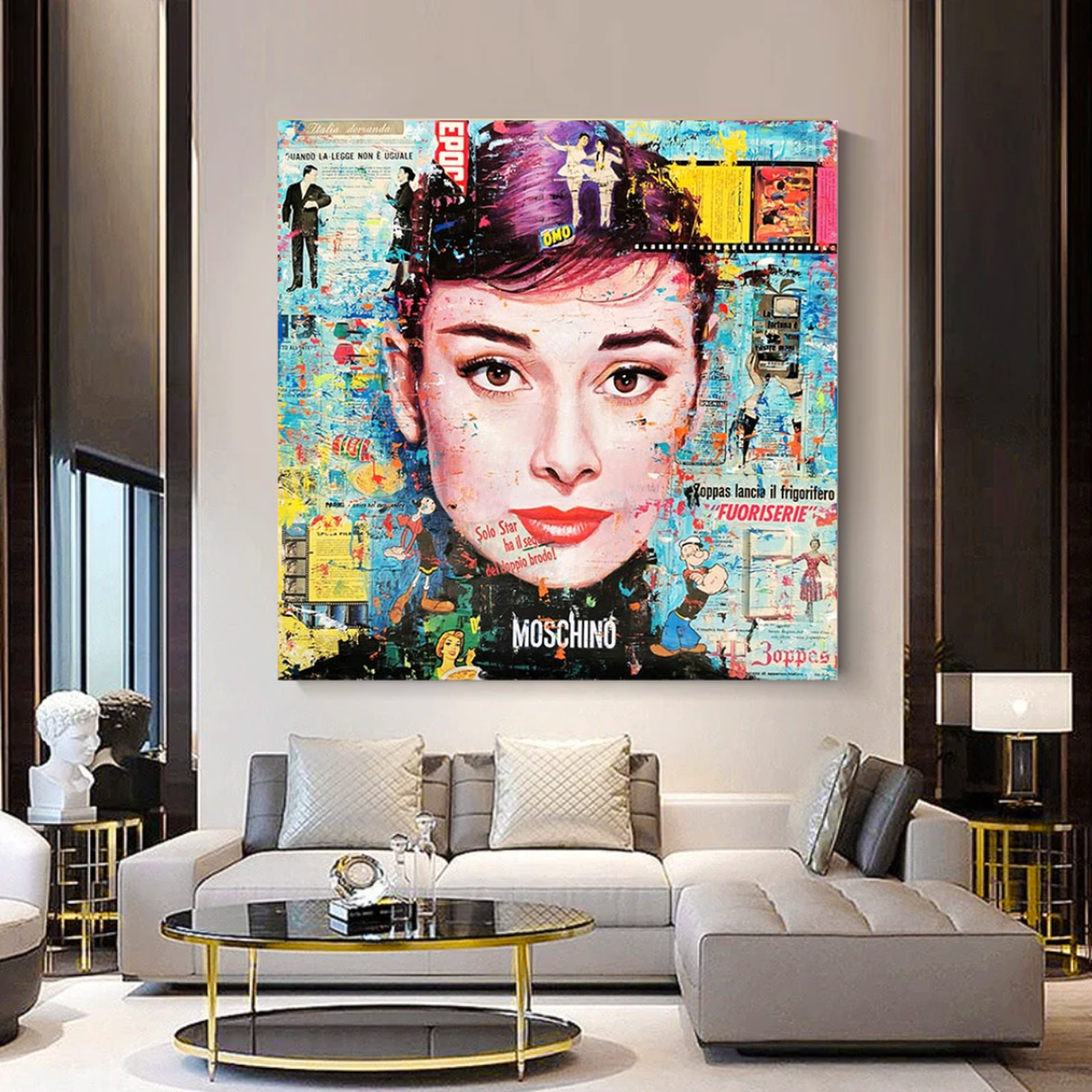 Audrey Hepburn Classic Canvas Art - Exquisite Reproduction-ChandeliersDecor.com