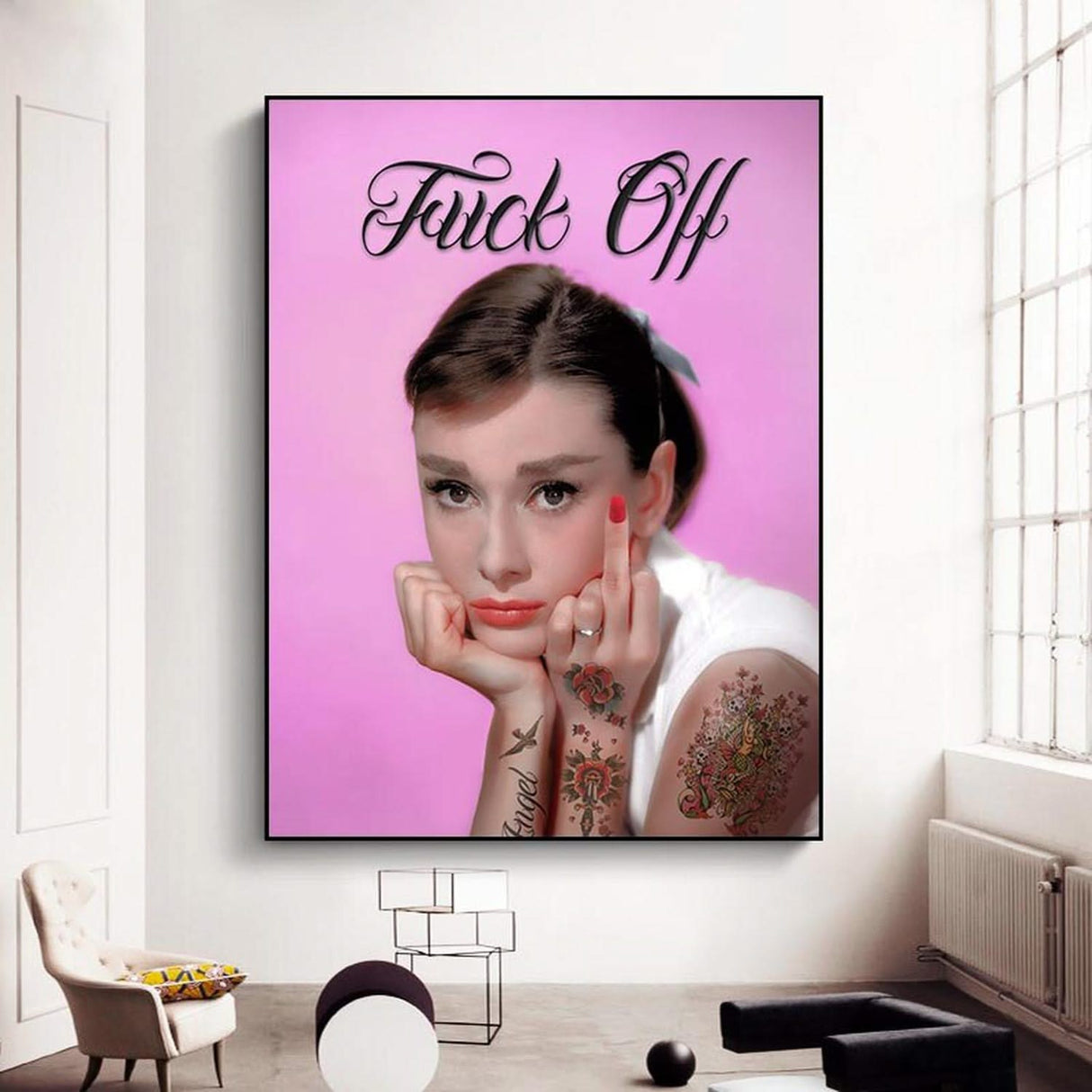 Audrey Hepburn Poster - Classic Elegant Wall Art-ChandeliersDecor.com