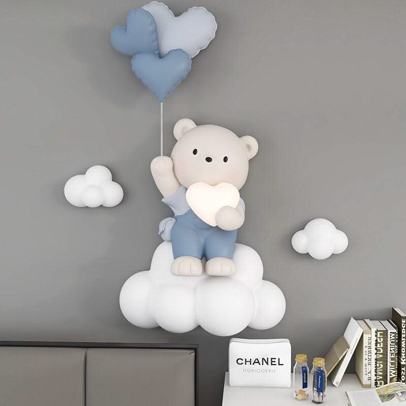 ChandeliersDecor.com-Kids Room Nursery Lighting-Balloon Bear Statue Wall Hanging Globe Light for Kids Room