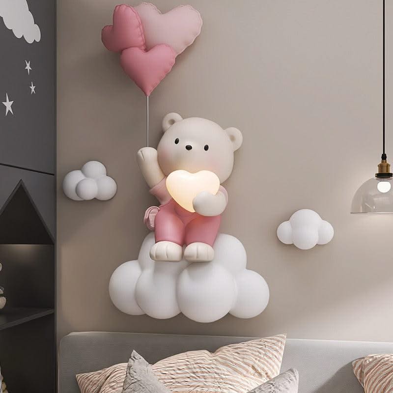 ChandeliersDecor.com-Kids Room Nursery Lighting-Balloon Bear Statue Wall Hanging Globe Light for Kids Room