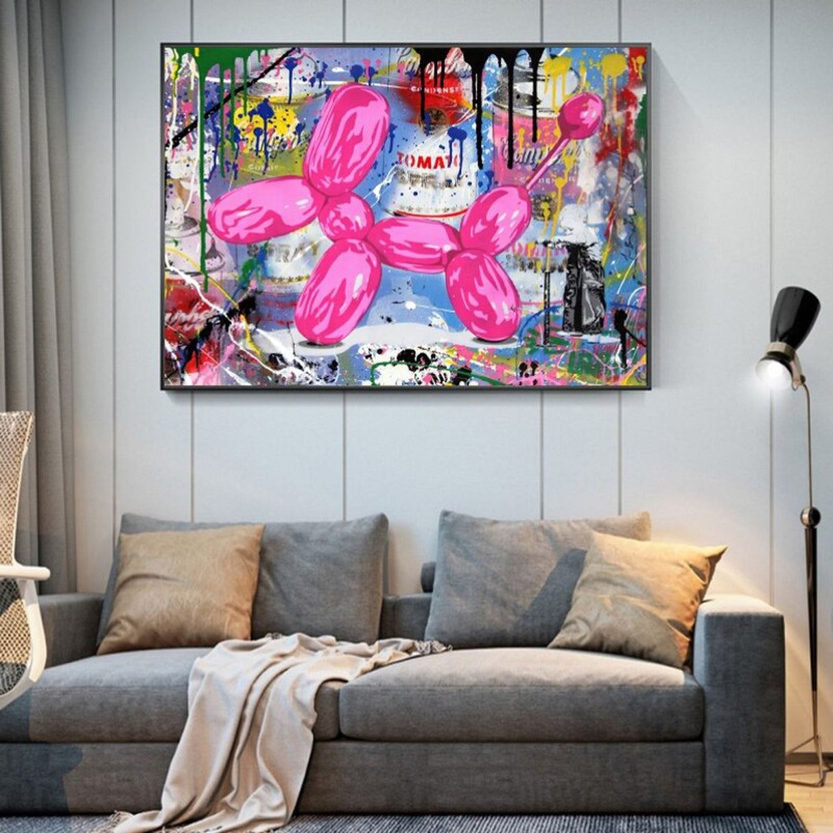 ChandeliersDecor.com-Wall Posters-Balloon Dog Graffiti Wall Art: Vibrant and Unique Home Decor