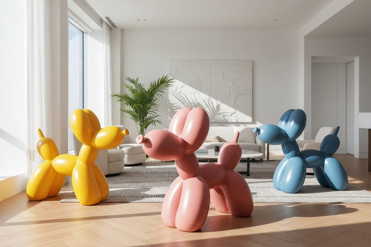 ChandeliersDecor.com-Kids Statues-Balloon Dog Statue: Vibrant Ornament for Festive Decor