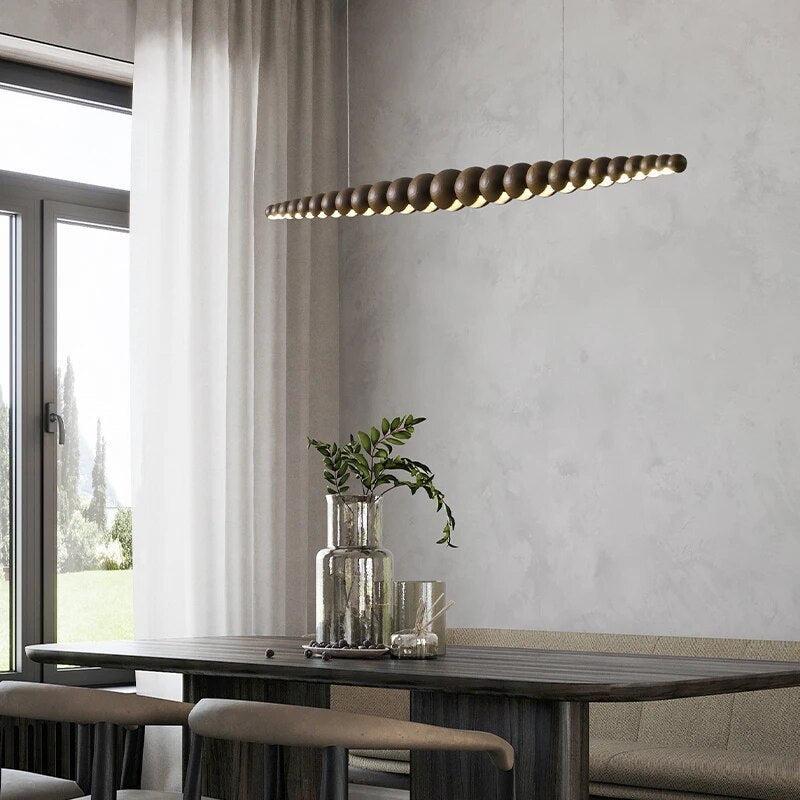 ChandeliersDecor.com-Kitchen Island-Bamboo Wood Globe Bar LED Pendant Light