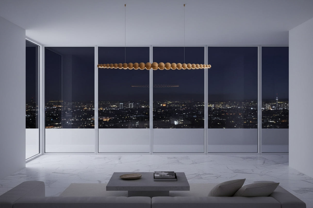 ChandeliersDecor.com-Kitchen Island-Bamboo Wood Globe Bar LED Pendant Light