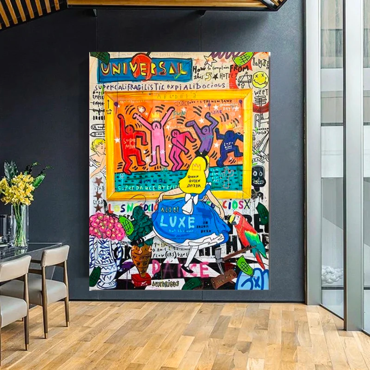 Banksy Alice and Wonderland Canvas Wall Art: Masterpiece-ChandeliersDecor.com