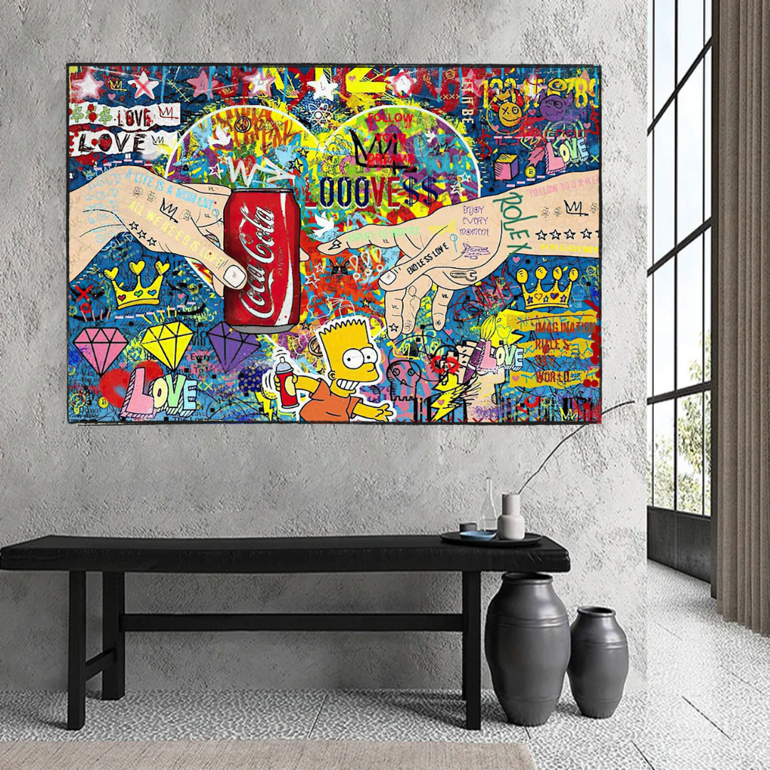 Banksy All we need is Love Canvas Wall Art-ChandeliersDecor.com