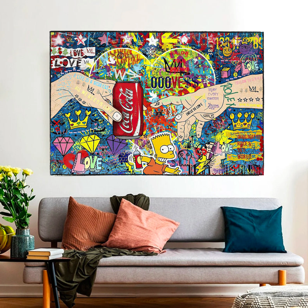 Banksy All we need is Love Canvas Wall Art-ChandeliersDecor.com