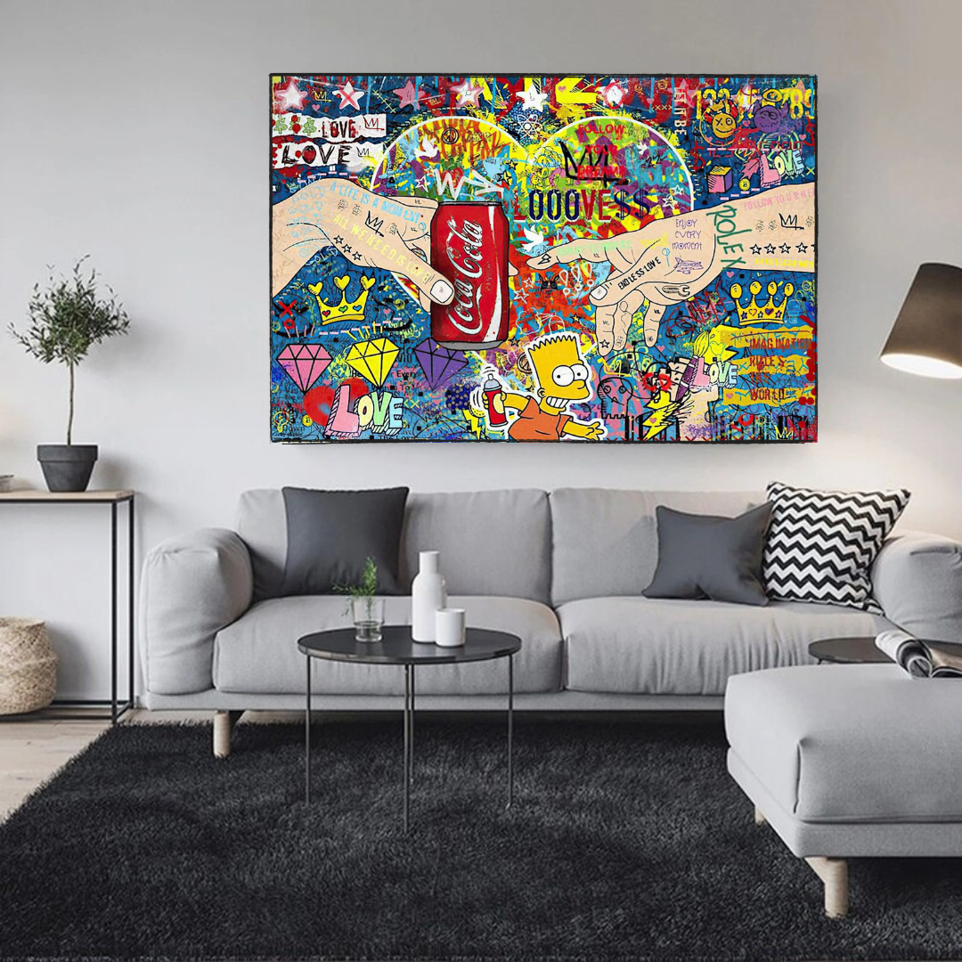 Banksy All we need is Love Canvas Wall Art-ChandeliersDecor.com