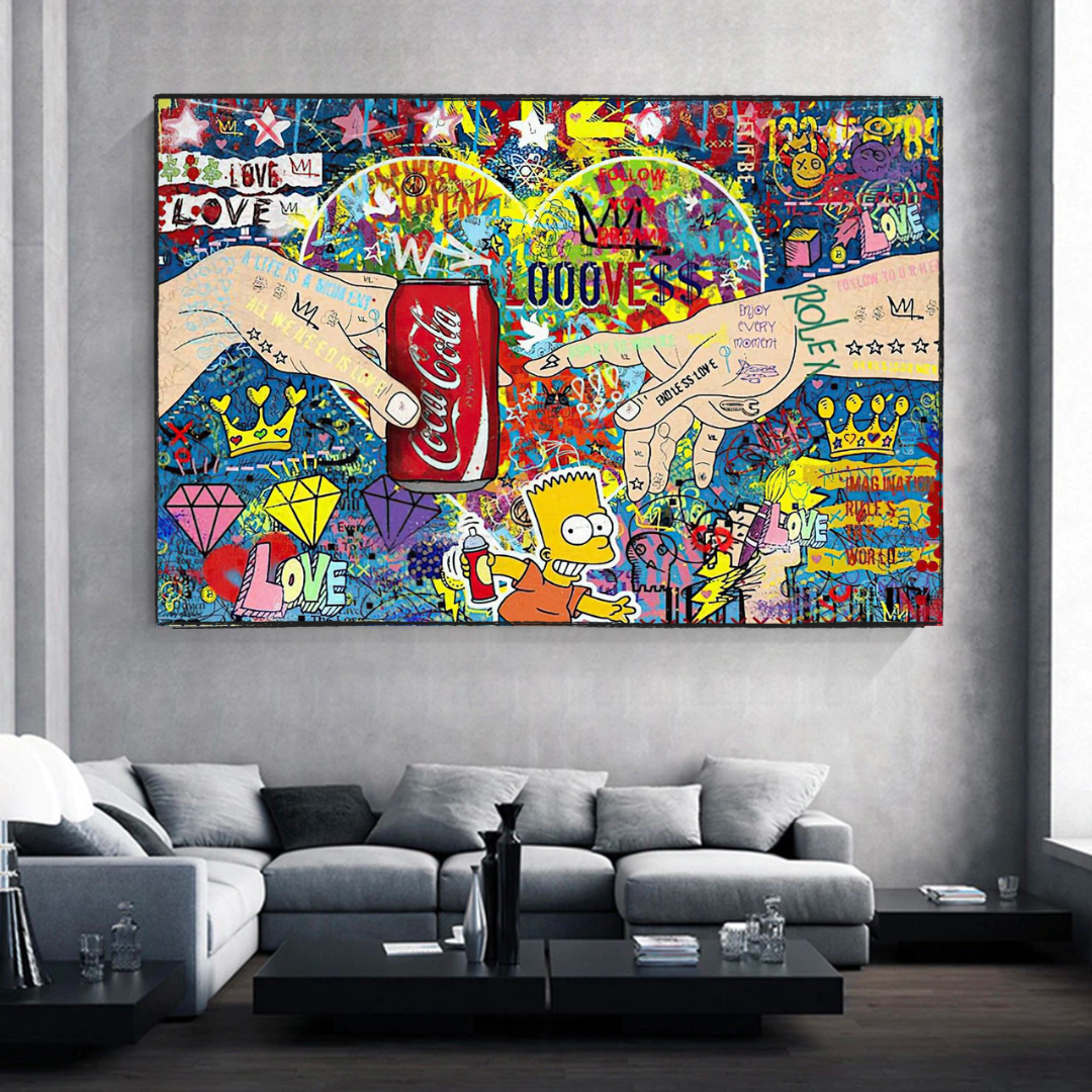 Banksy All we need is Love Canvas Wall Art-ChandeliersDecor.com