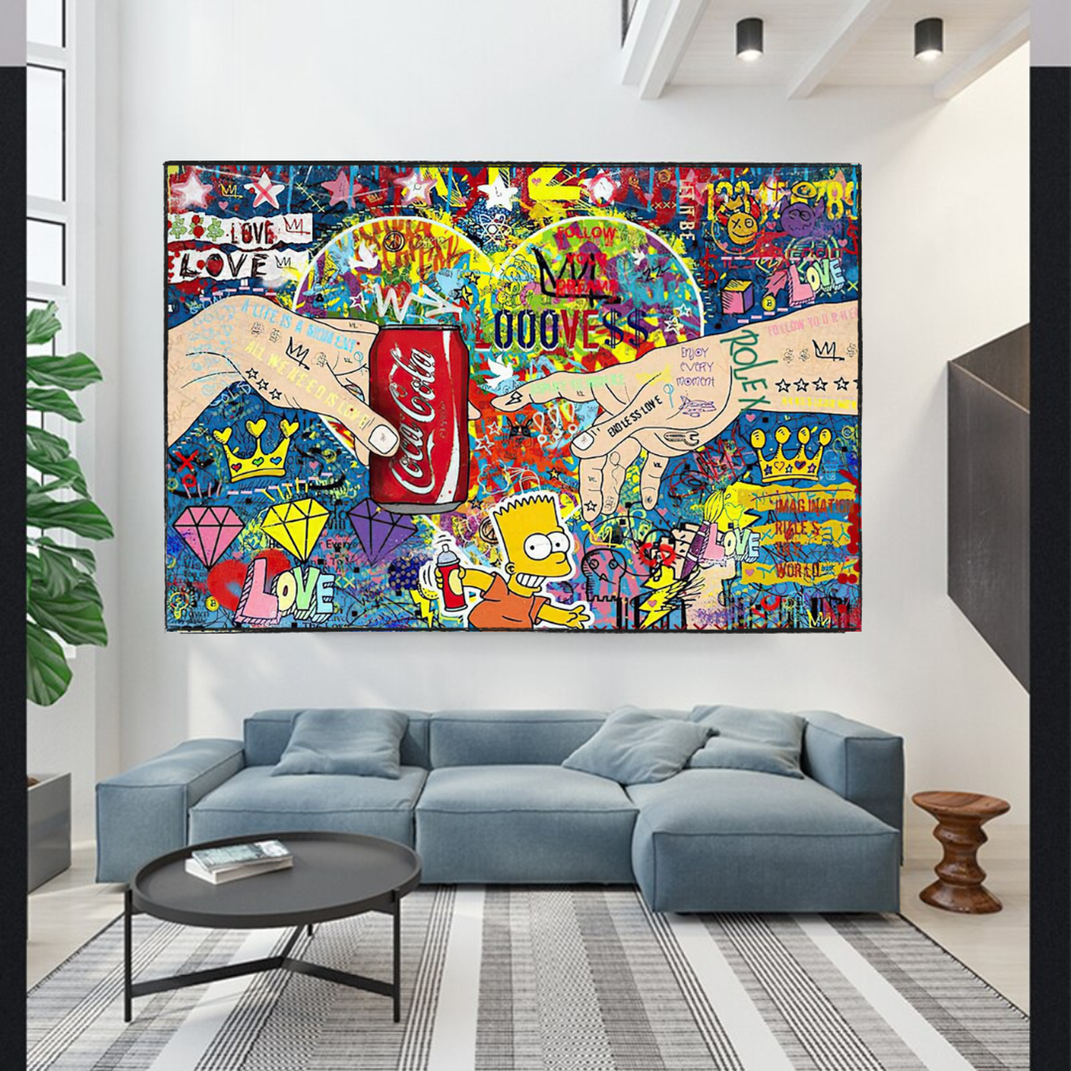 ChandeliersDecor.com-Banksy Wall Poster-Banksy All we need is Love Canvas Wall Art
