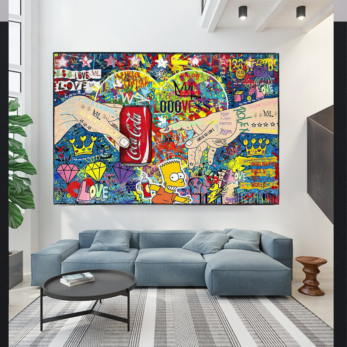 Banksy All we need is Love Canvas Wall Art-ChandeliersDecor.com