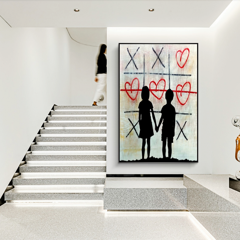 ChandeliersDecor.com-Banksy Wall Poster-Banksy Artwork Brother and Sister Canvas Wall Art