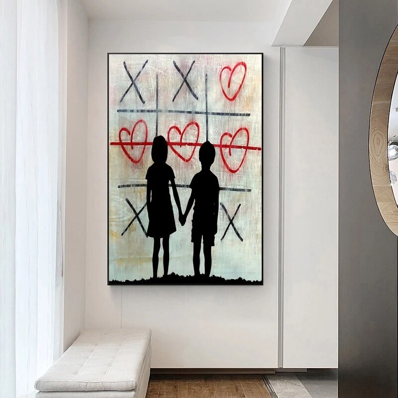 ChandeliersDecor.com-Banksy Wall Poster-Banksy Artwork Brother and Sister Canvas Wall Art