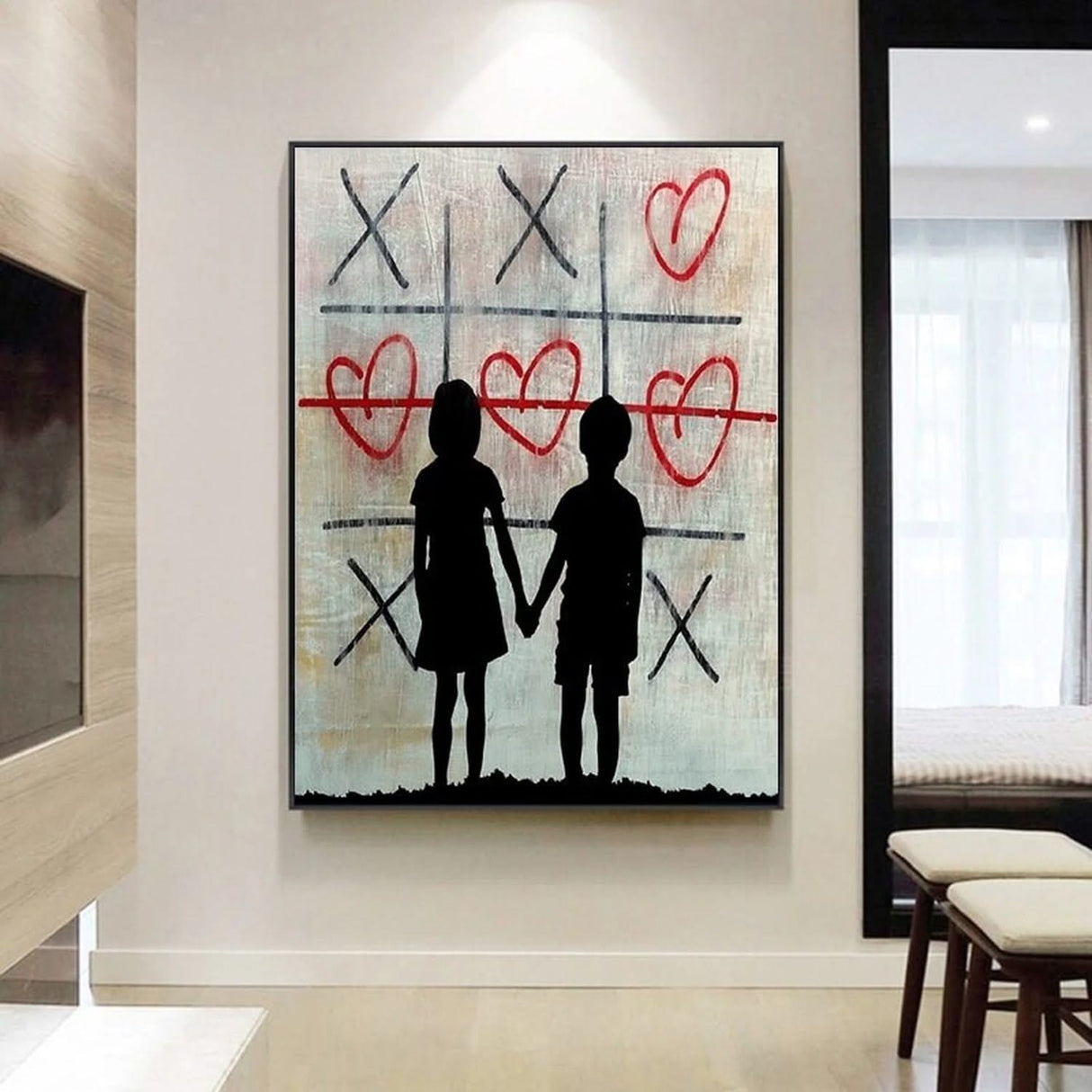 Banksy Artwork Brother and Sister Canvas Wall Art-ChandeliersDecor.com