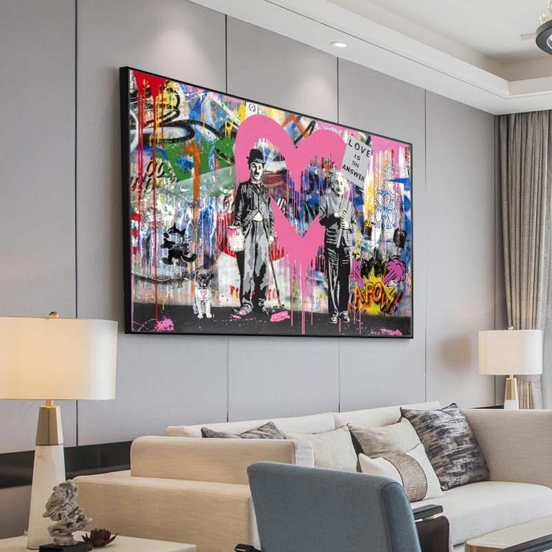 Banksy Artwork Love Is Answer Canvas Wall Art-ChandeliersDecor.com
