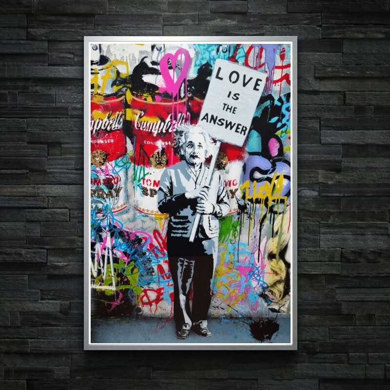 ChandeliersDecor.com-Banksy Wall Poster-Banksy Artwork Love is the answer Canvas Wall Art