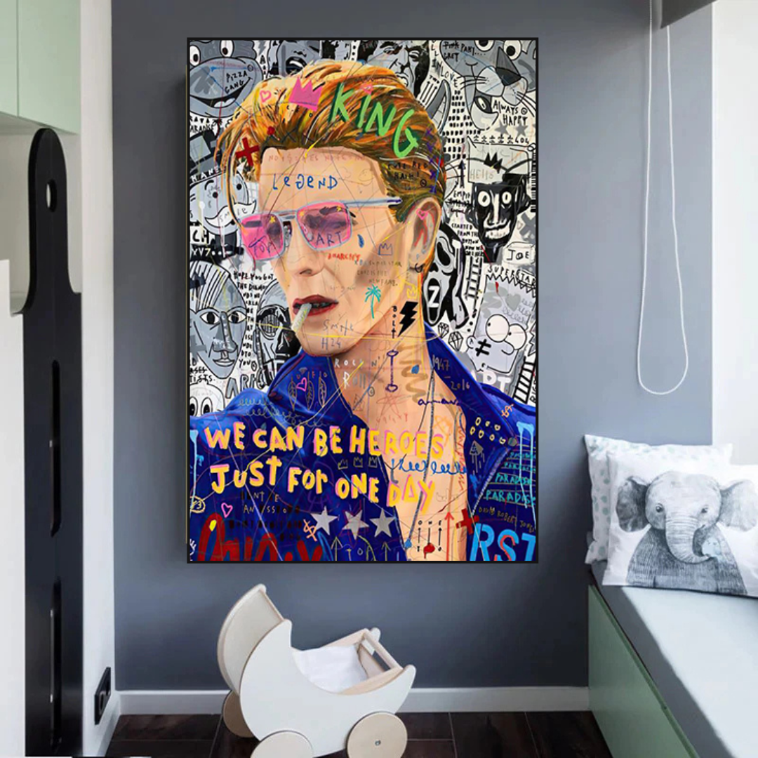 ChandeliersDecor.com-Musicians Wall Art-Banksy David Bowie Singer Canvas Wall Art
