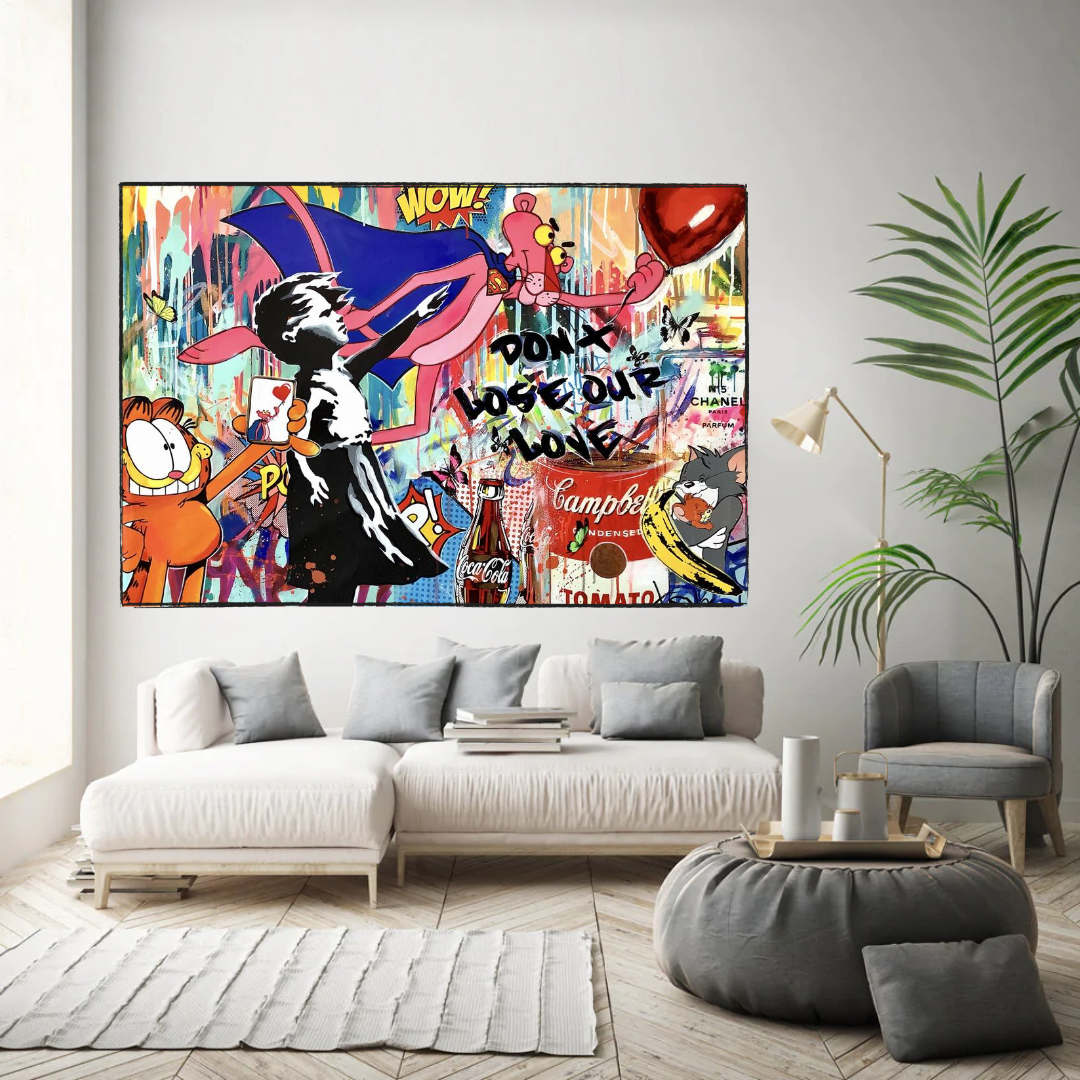 Banksy Don't Loose your Love Canvas Wall Art-ChandeliersDecor.com