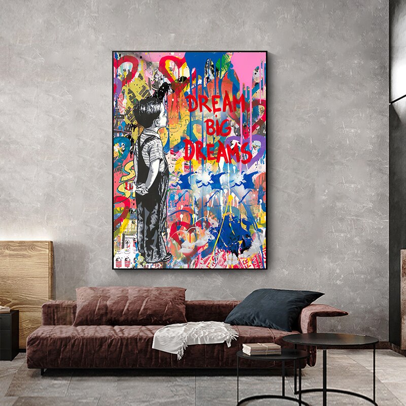 ChandeliersDecor.com-Banksy Wall Poster-Banksy Dream Big Dreams Wall Art - Boundless Imagination