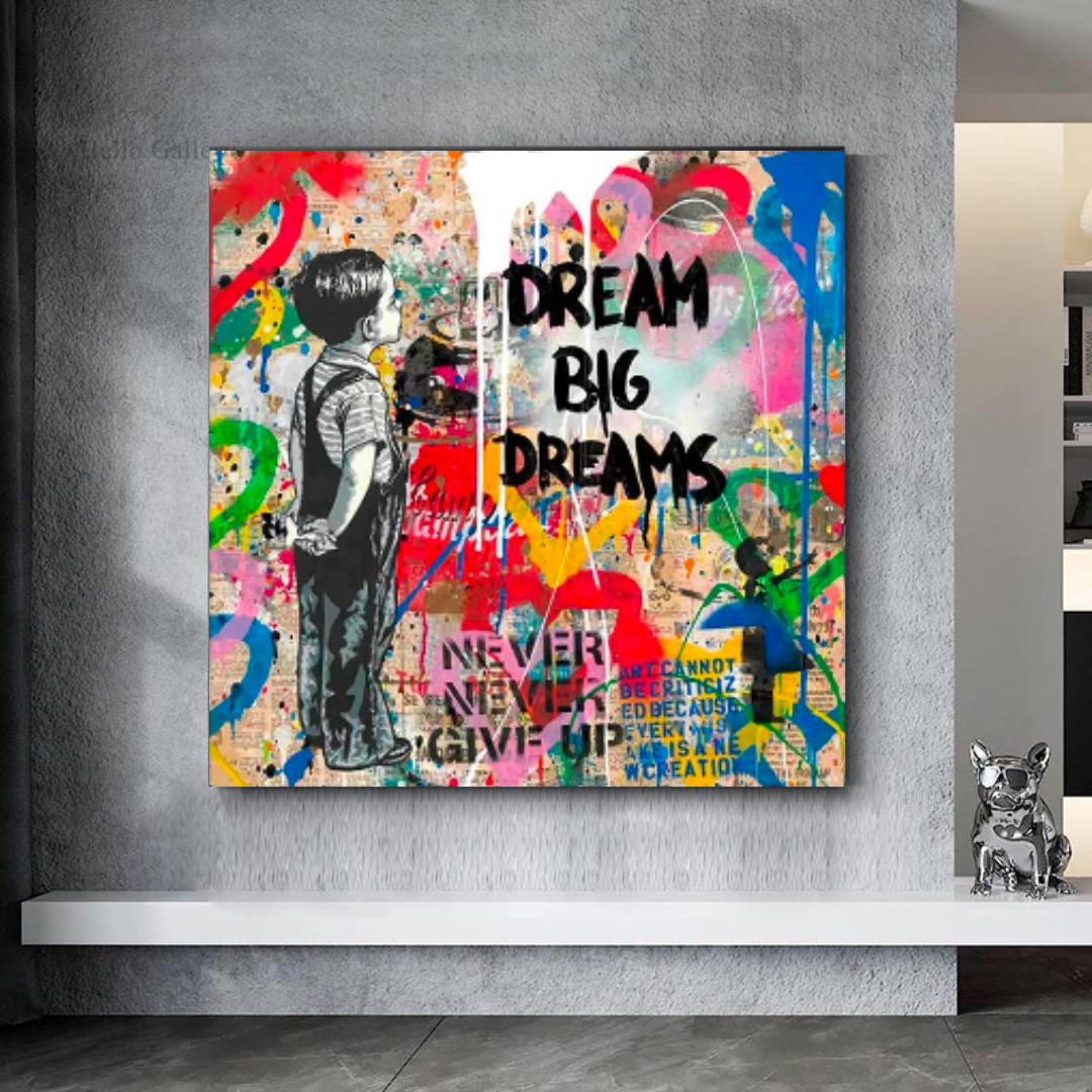 Banksy Dream Big Dreams Wall Art - Explore Inspiring Art-ChandeliersDecor.com