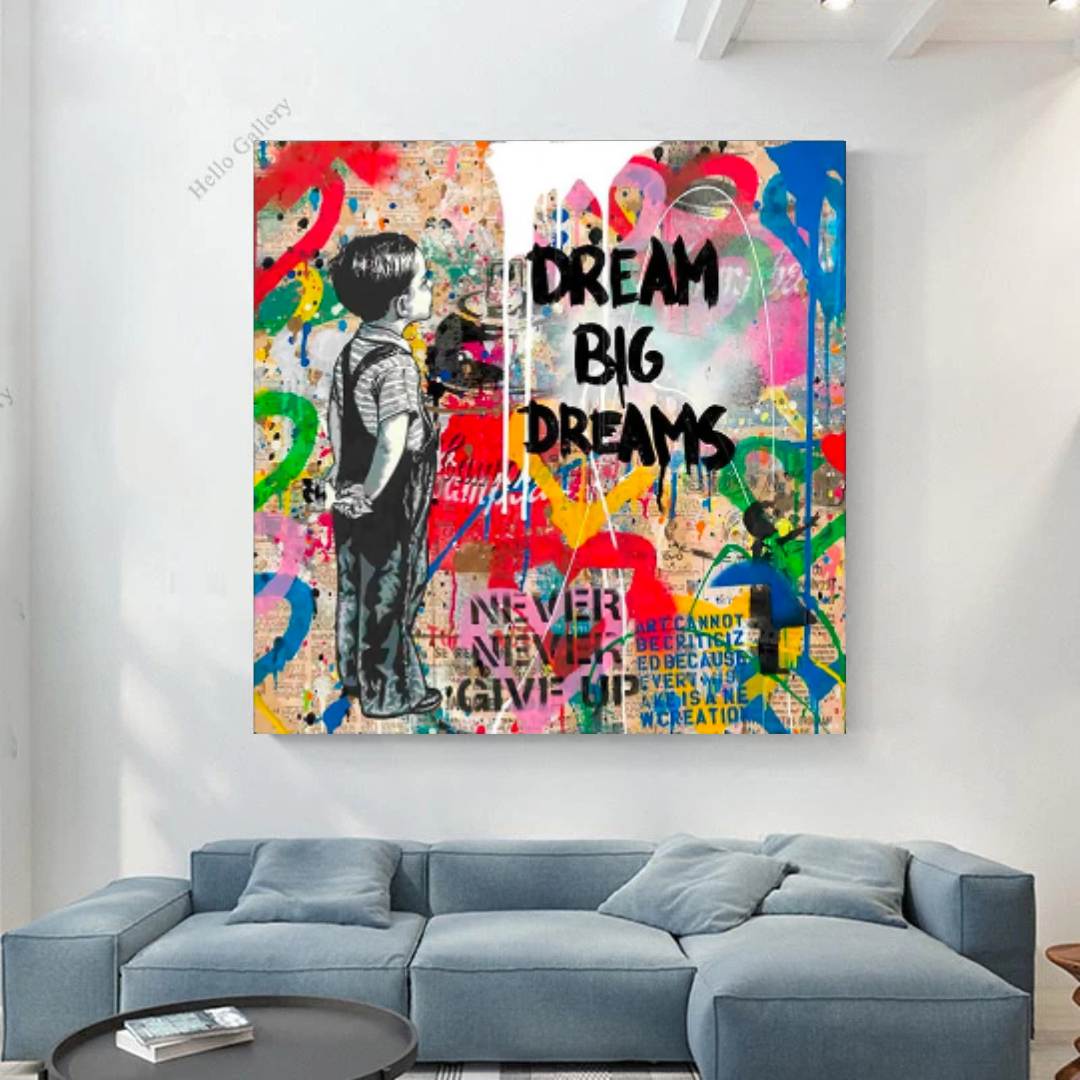 Banksy Dream Big Dreams Wall Art - Explore Inspiring Art-ChandeliersDecor.com