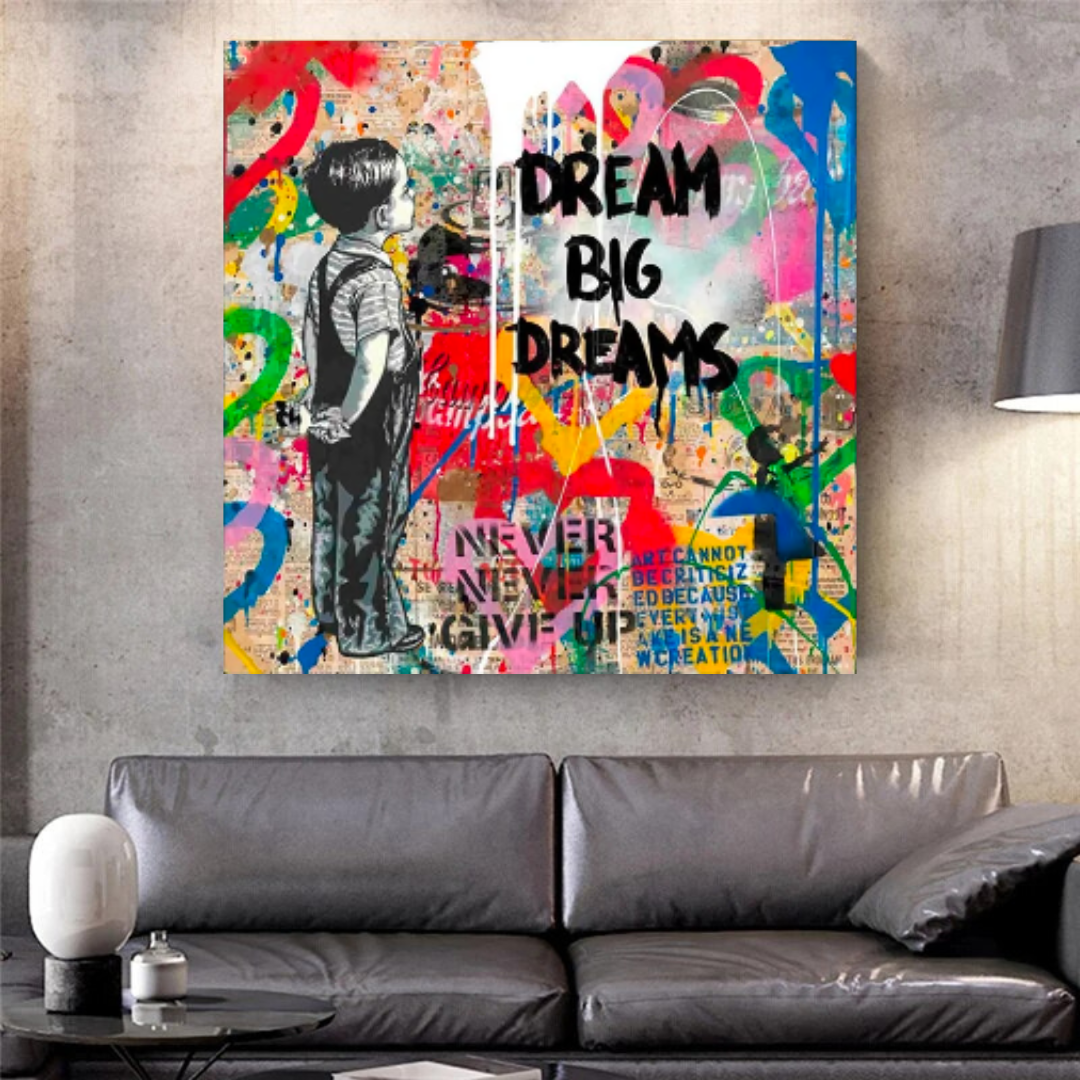 Banksy Dream Big Dreams Wall Art - Explore Inspiring Art-ChandeliersDecor.com