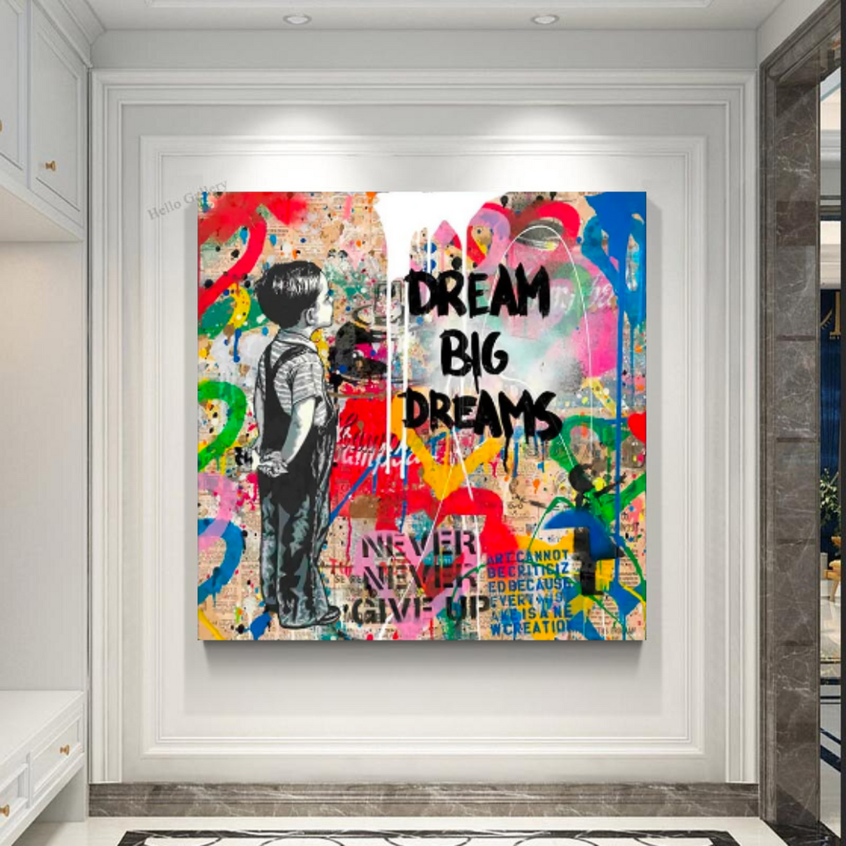Banksy Dream Big Dreams Wall Art - Explore Inspiring Art-ChandeliersDecor.com