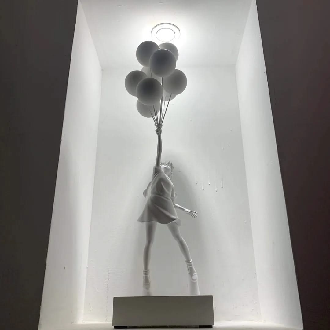 Banksy Flying Balloons Girl Figure-ChandeliersDecor.com