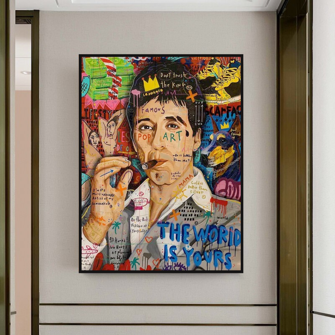 Banksy Godfather Scarface Pablo Graffiti Canvas Wall Art-ChandeliersDecor.com