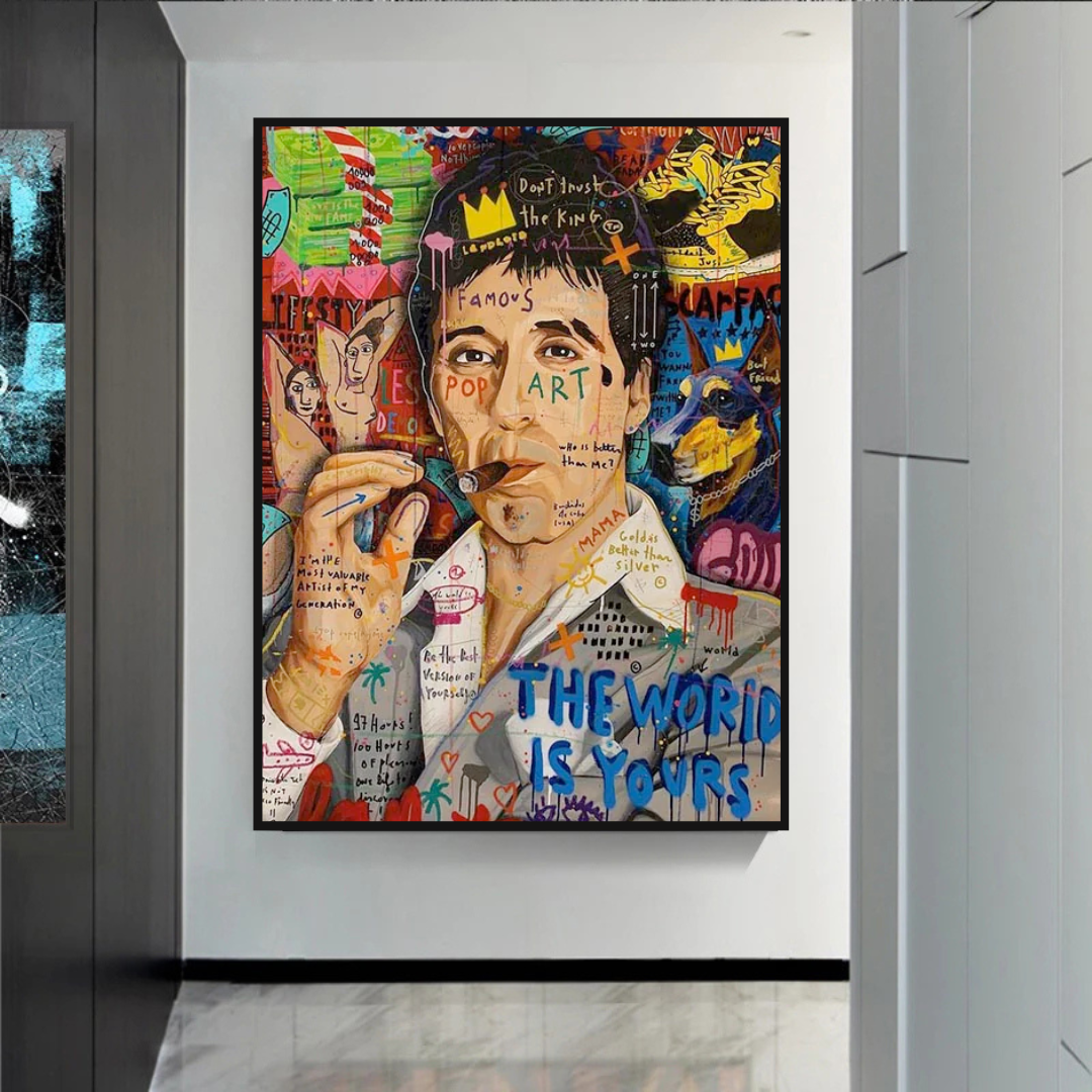 Banksy Godfather Scarface Pablo Graffiti Canvas Wall Art-ChandeliersDecor.com