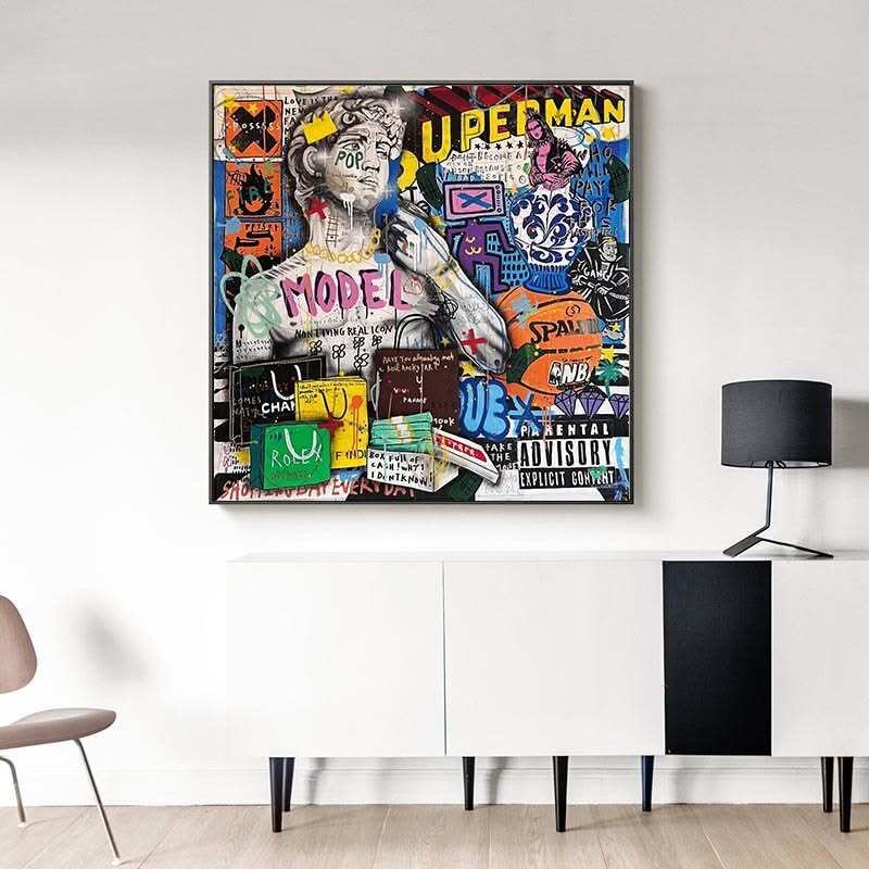 Banksy Graffiti David Luxury Fashion Canvas Wall Art-ChandeliersDecor.com