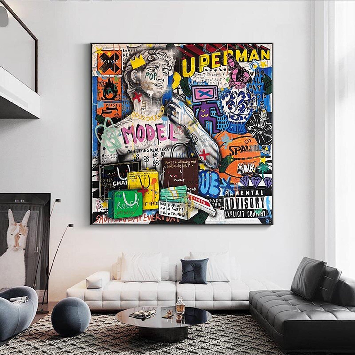 ChandeliersDecor.com-Banksy Wall Poster-Banksy Graffiti David Luxury Fashion Canvas Wall Art