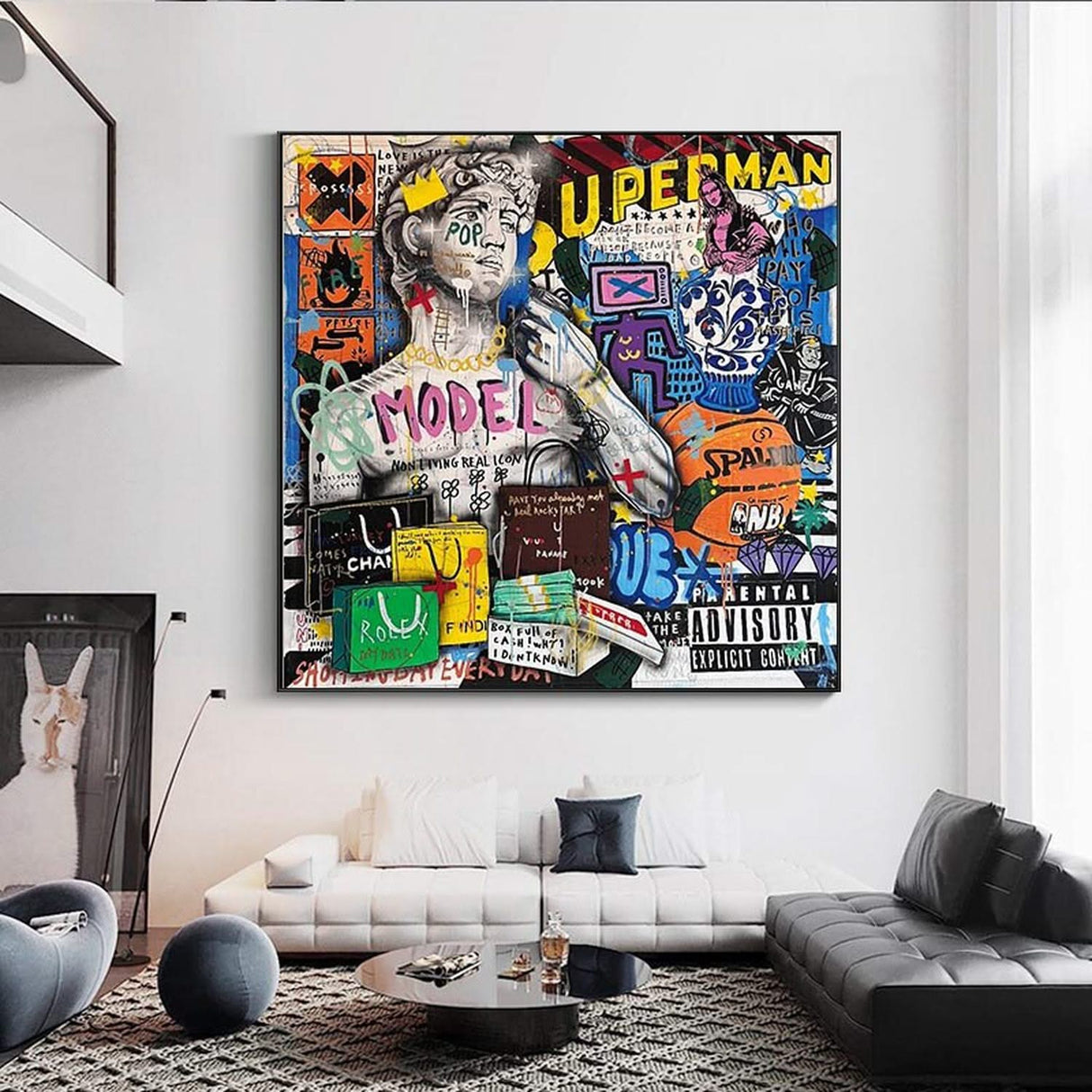 Banksy Graffiti David Luxury Fashion Canvas Wall Art-ChandeliersDecor.com