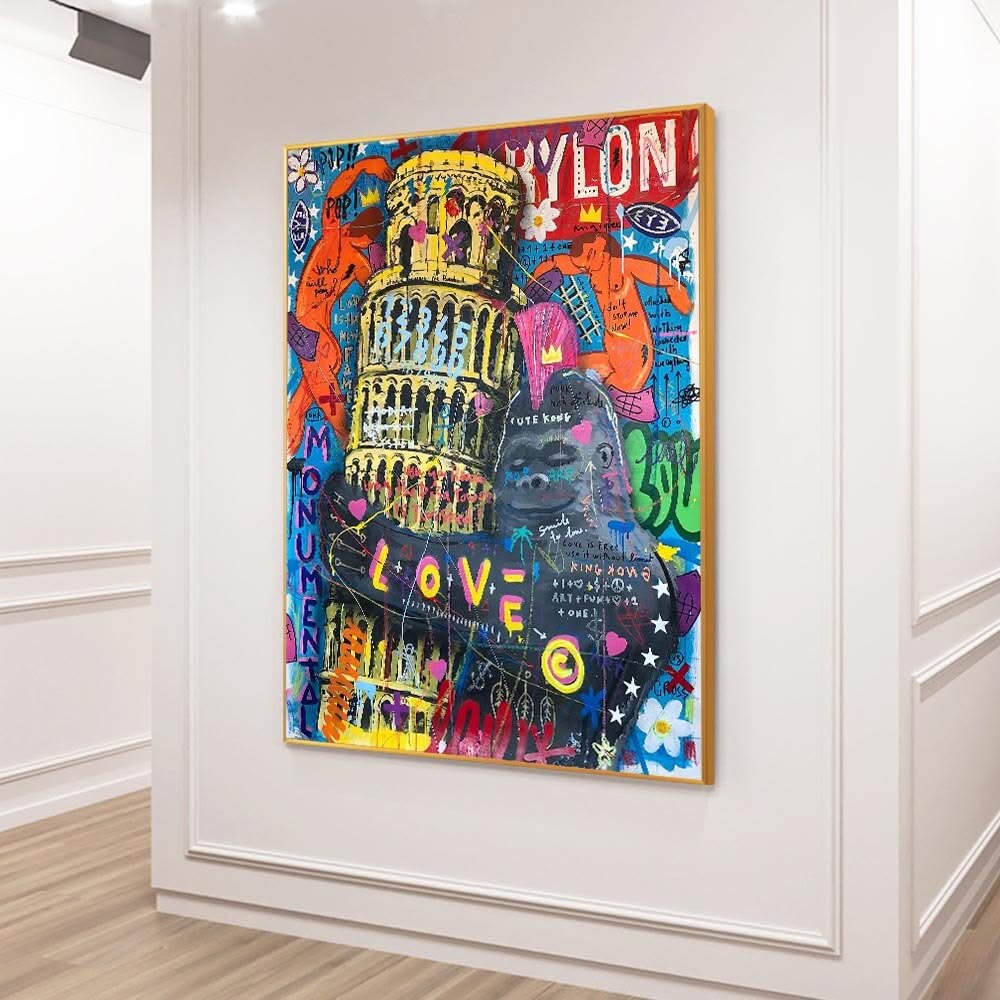 Banksy Graffiti King Kong Canvas Art-ChandeliersDecor.com