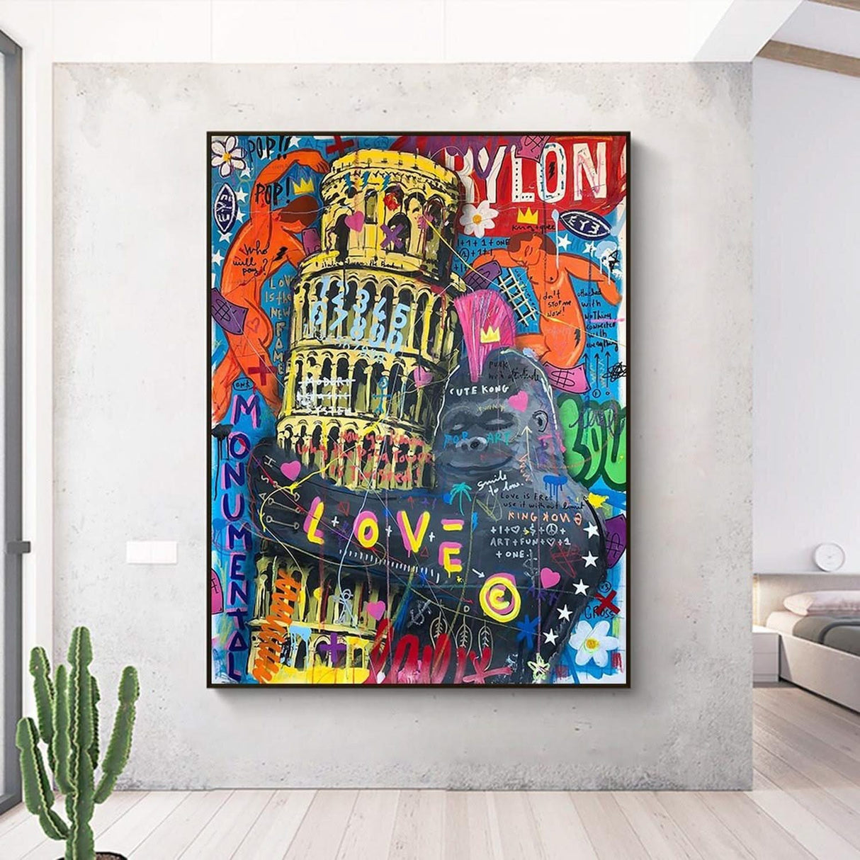 Banksy Graffiti King Kong Canvas Art-ChandeliersDecor.com