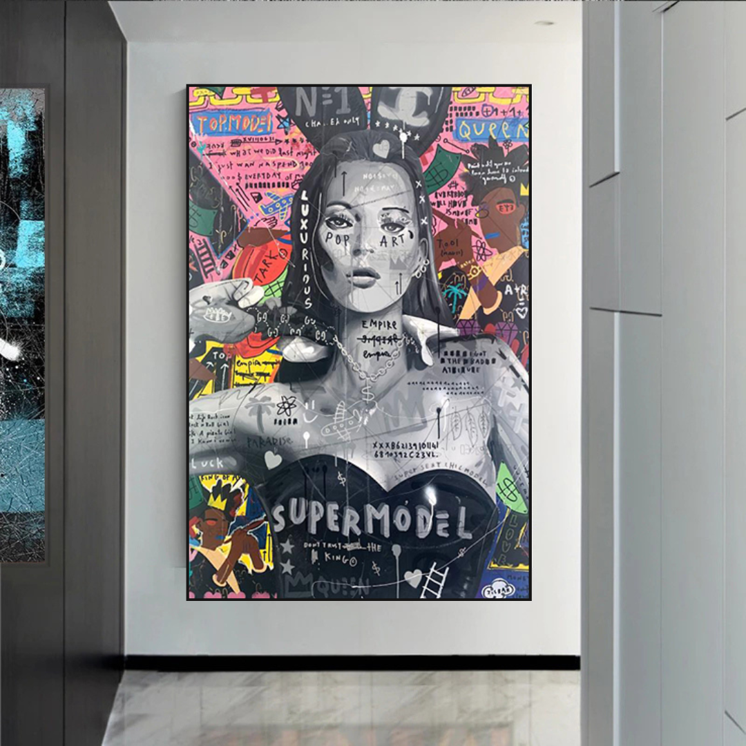 ChandeliersDecor.com-Kate Moss Wall Art-Banksy Kate Moss Graffiti Canvas Wall Art