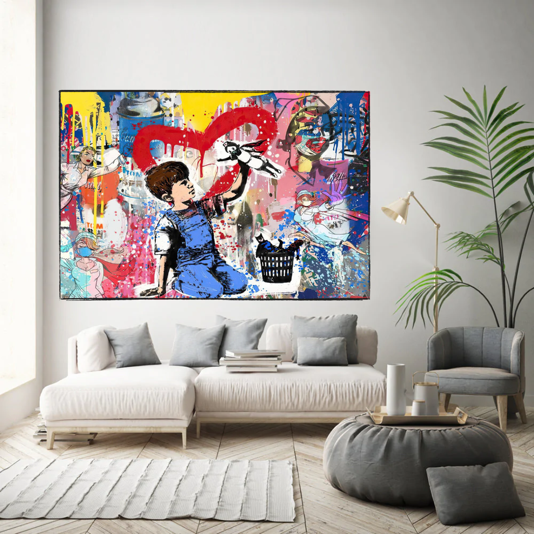 Banksy Life is Beautiful - Authentic Artwork Tribute-ChandeliersDecor.com