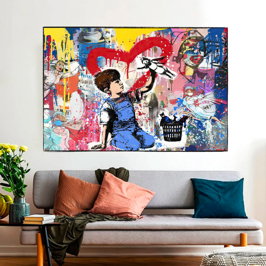 Banksy Life is Beautiful - Authentic Artwork Tribute-ChandeliersDecor.com