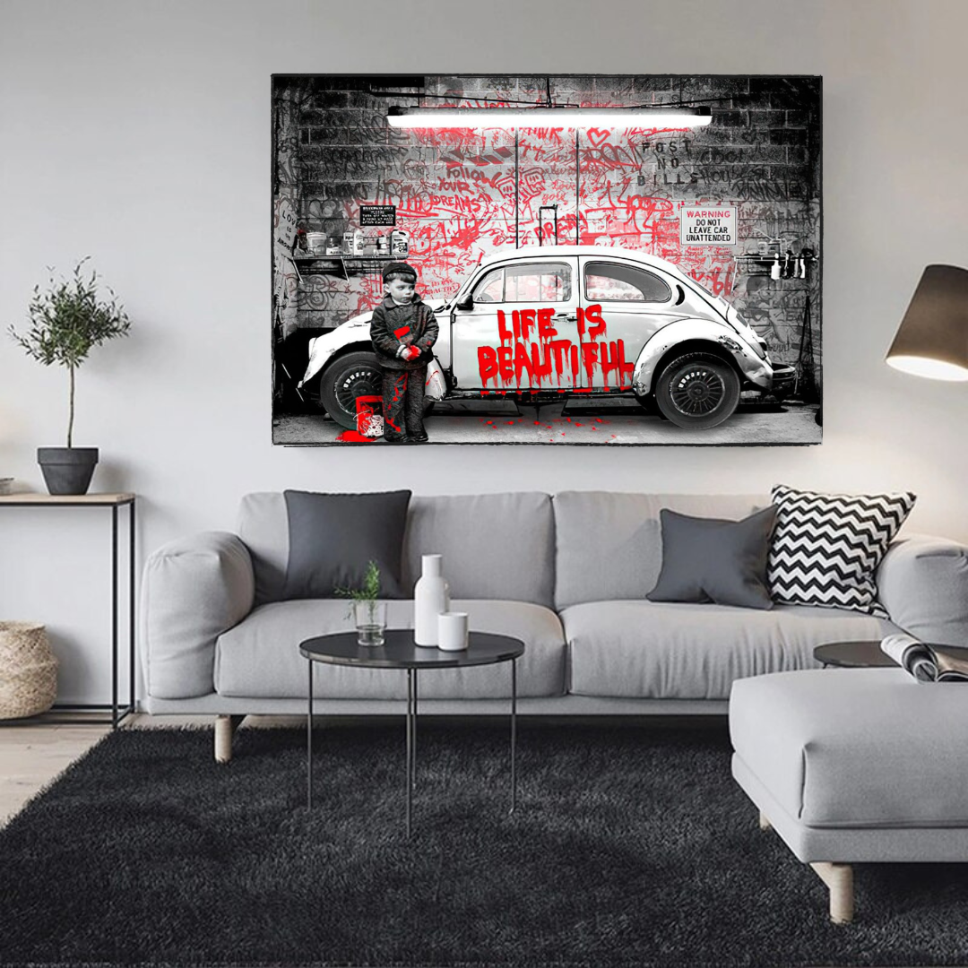 Banksy Life is Beautiful Unveiling the Artistic Brilliance-ChandeliersDecor.com