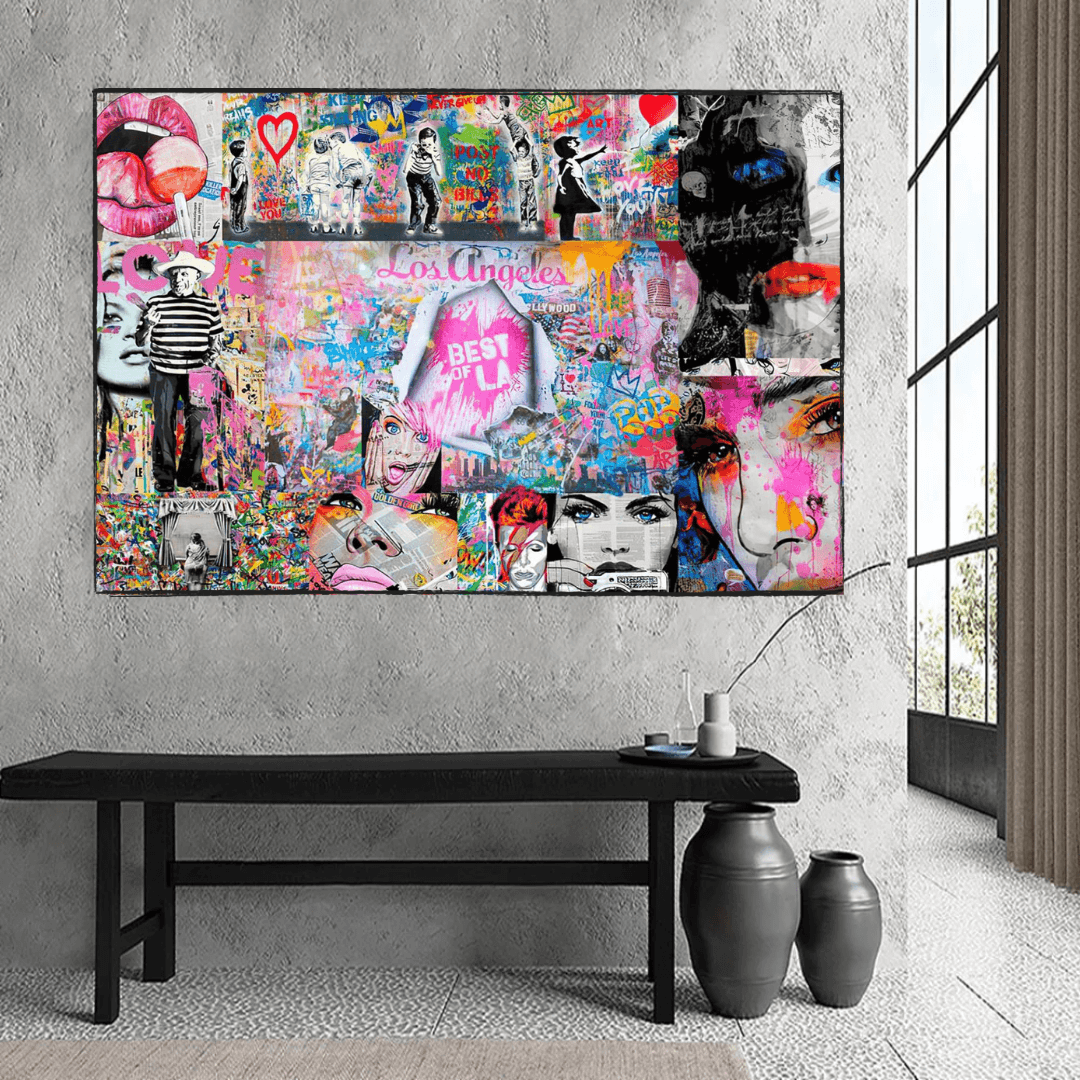 Banksy Los Angeles Hollywood Canvas Wall Art-ChandeliersDecor.com