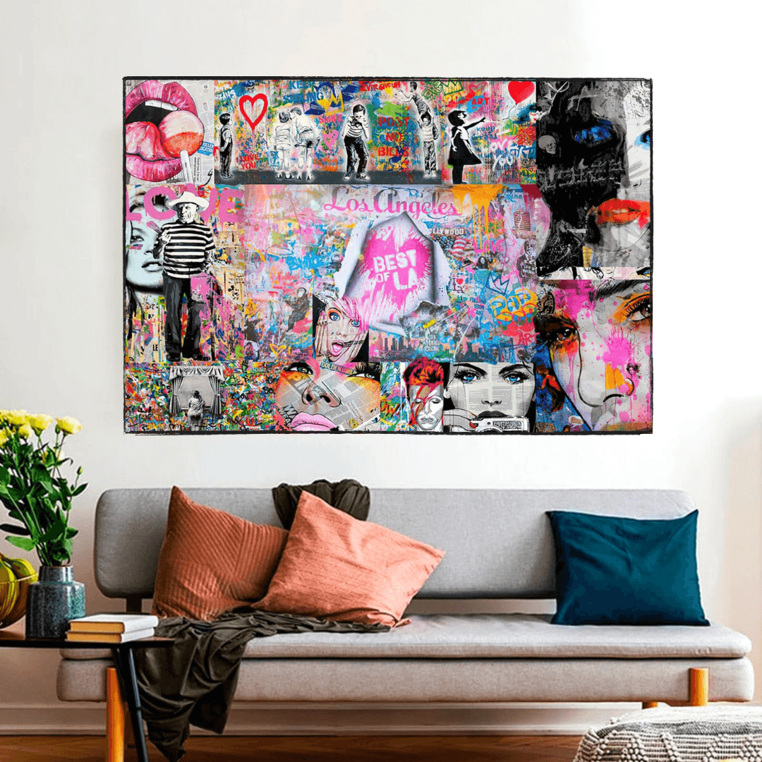 Banksy Los Angeles Hollywood Canvas Wall Art-ChandeliersDecor.com