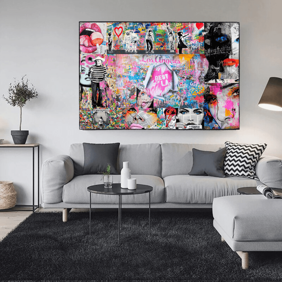 Banksy Los Angeles Hollywood Canvas Wall Art-ChandeliersDecor.com