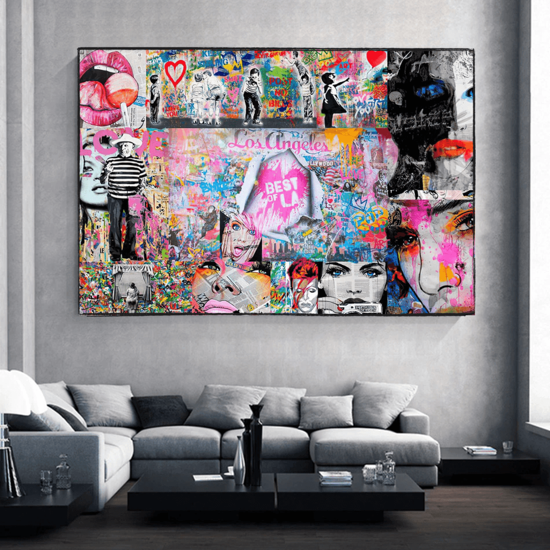 Banksy Los Angeles Hollywood Canvas Wall Art-ChandeliersDecor.com