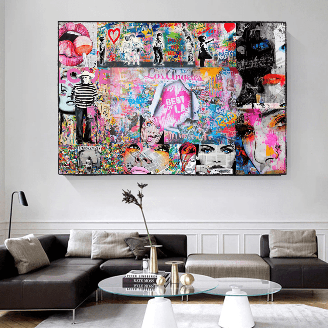 Banksy Los Angeles Hollywood Canvas Wall Art-ChandeliersDecor.com