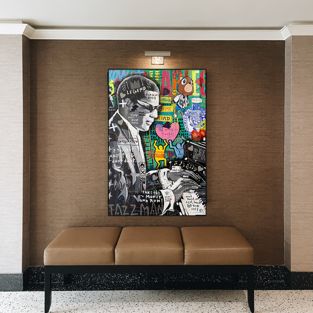 Banksy Ray Charles Robinson American Singer Canvas Wall Art-ChandeliersDecor.com
