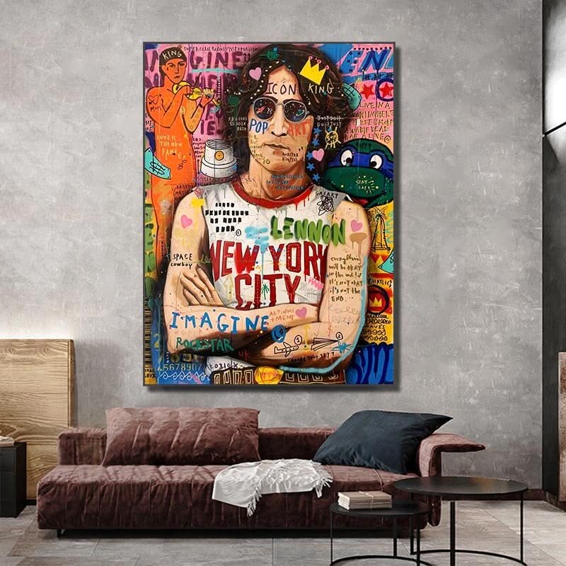 Banksy Rolling Stones Canvas Art - Authentic Designs-ChandeliersDecor.com