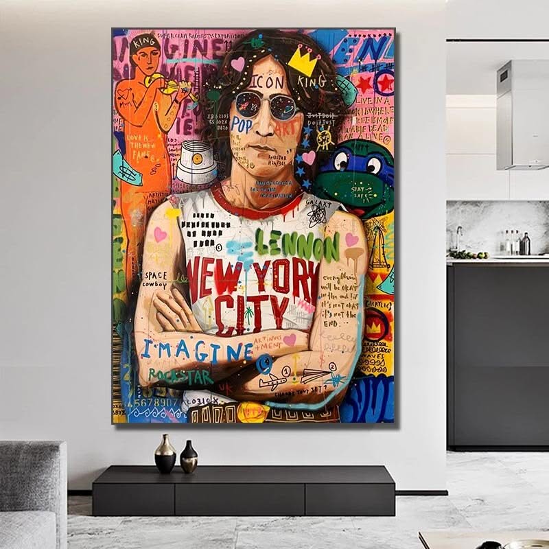 Banksy Rolling Stones Canvas Art - Authentic Designs-ChandeliersDecor.com