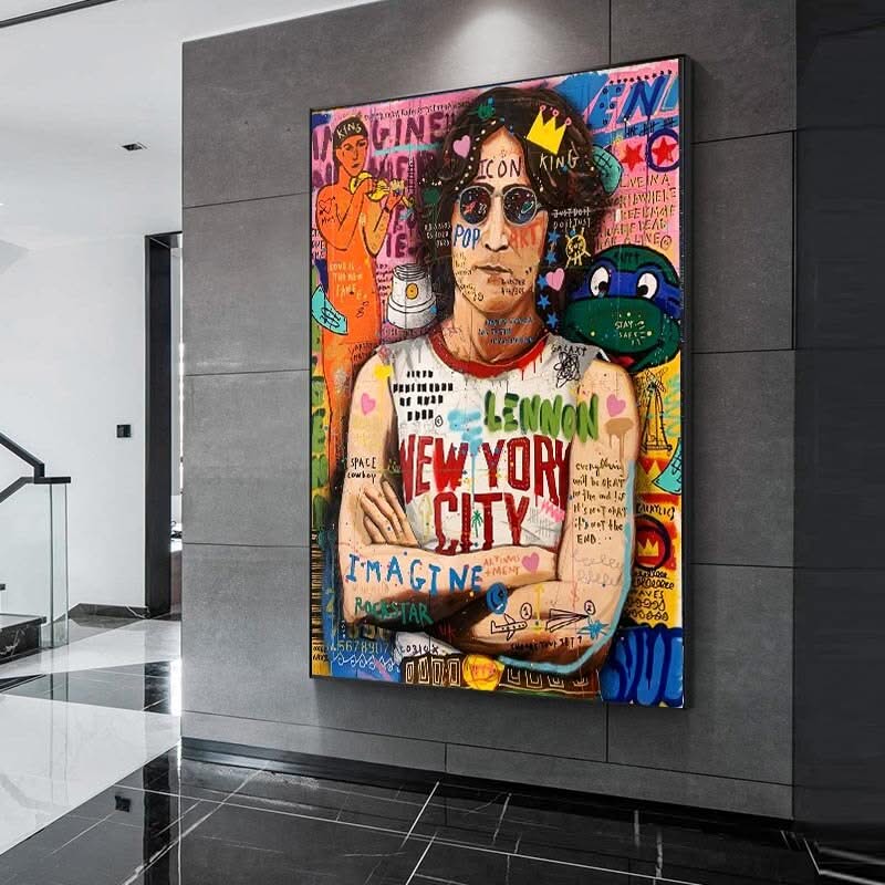 Banksy Rolling Stones Canvas Art - Authentic Designs-ChandeliersDecor.com