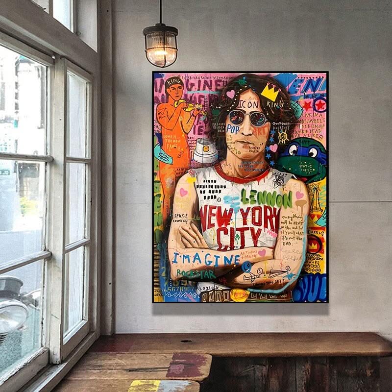 Banksy Rolling Stones Canvas Art - Authentic Designs-ChandeliersDecor.com